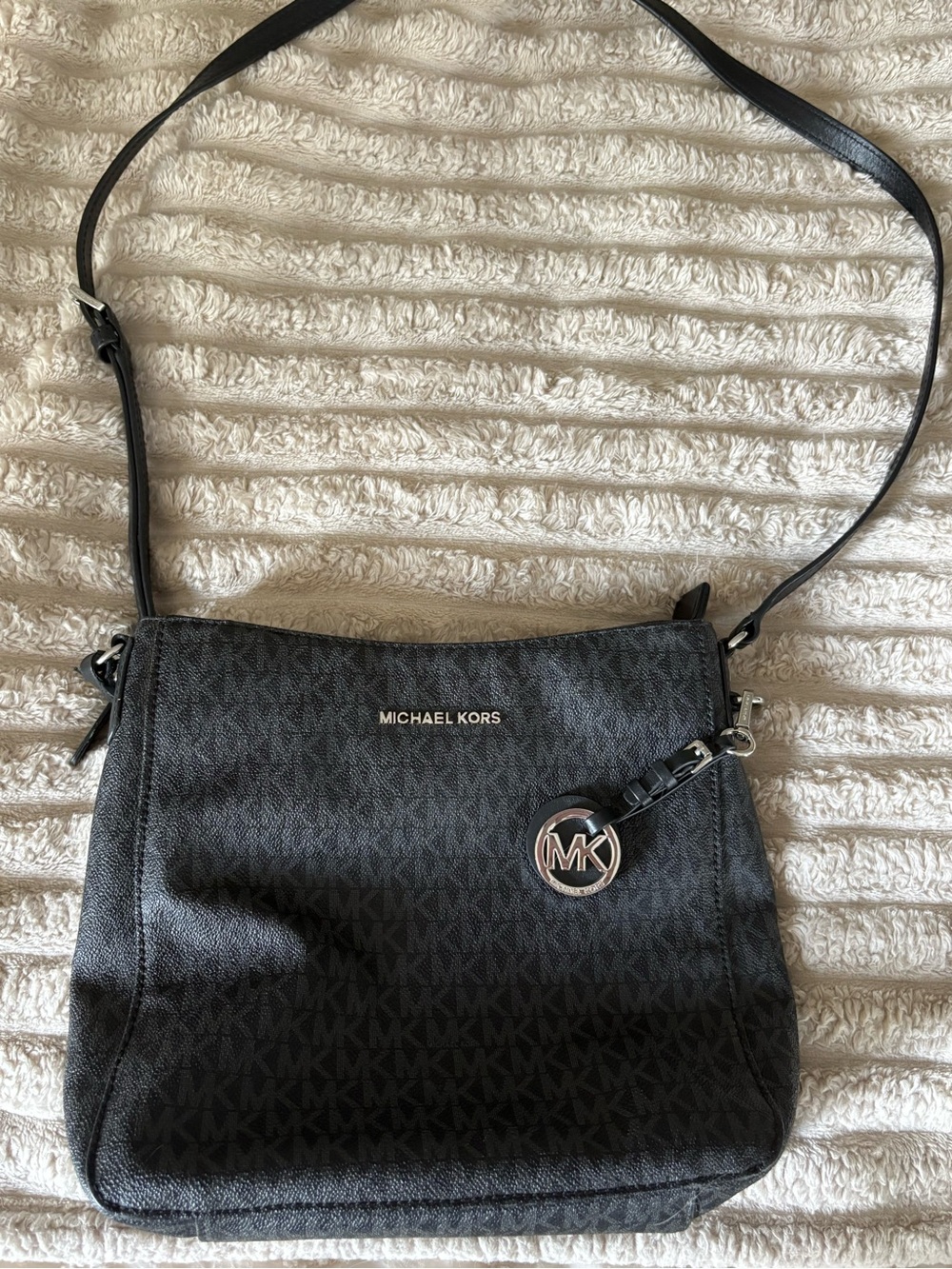 Michael Kors Black Logo Monogram Crossbody Bag